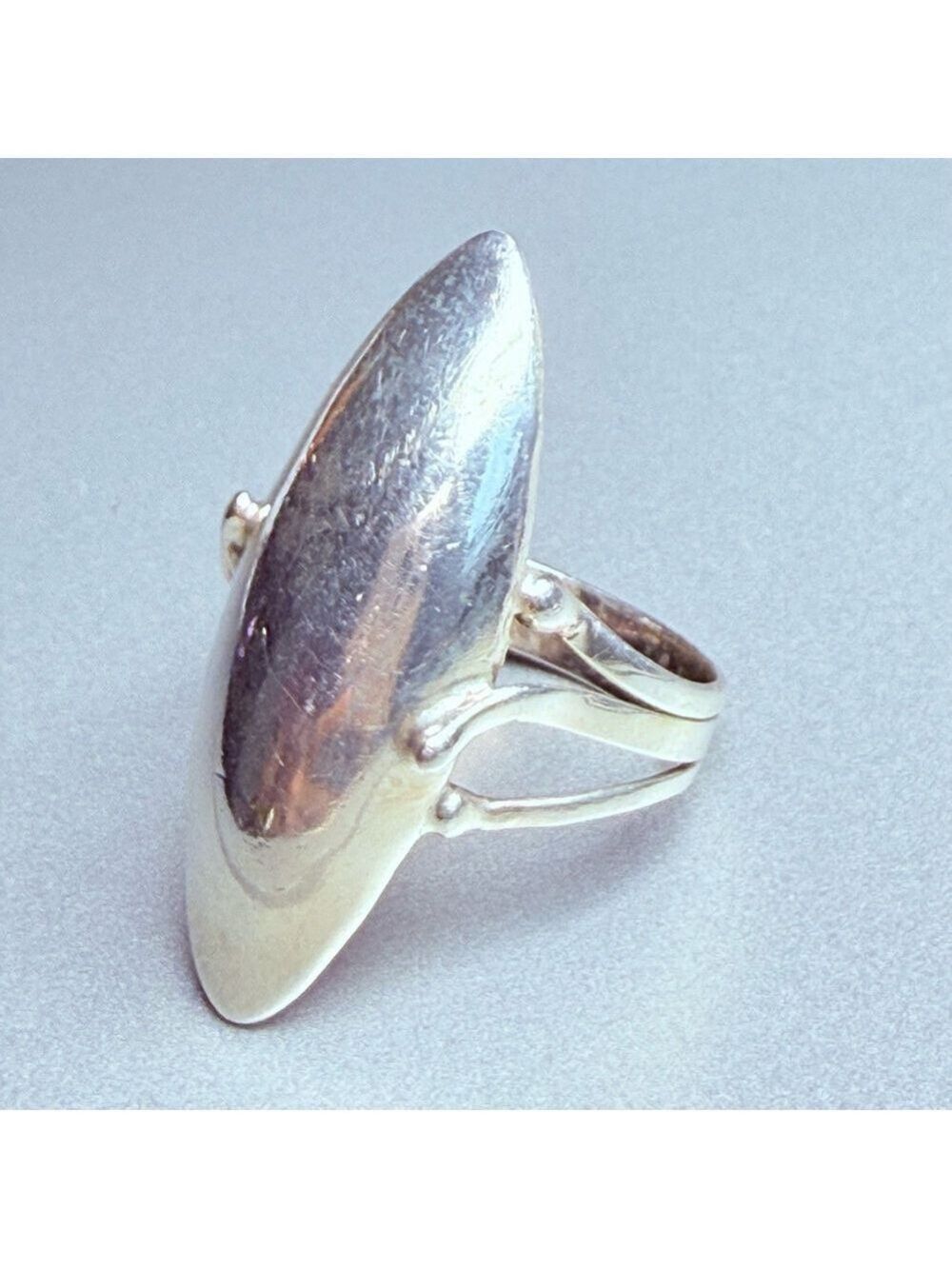 RARE Native American Hopi BIG Torpedo Dome Sterling Silver Modernist Ring VTG - Picture 2 of 8